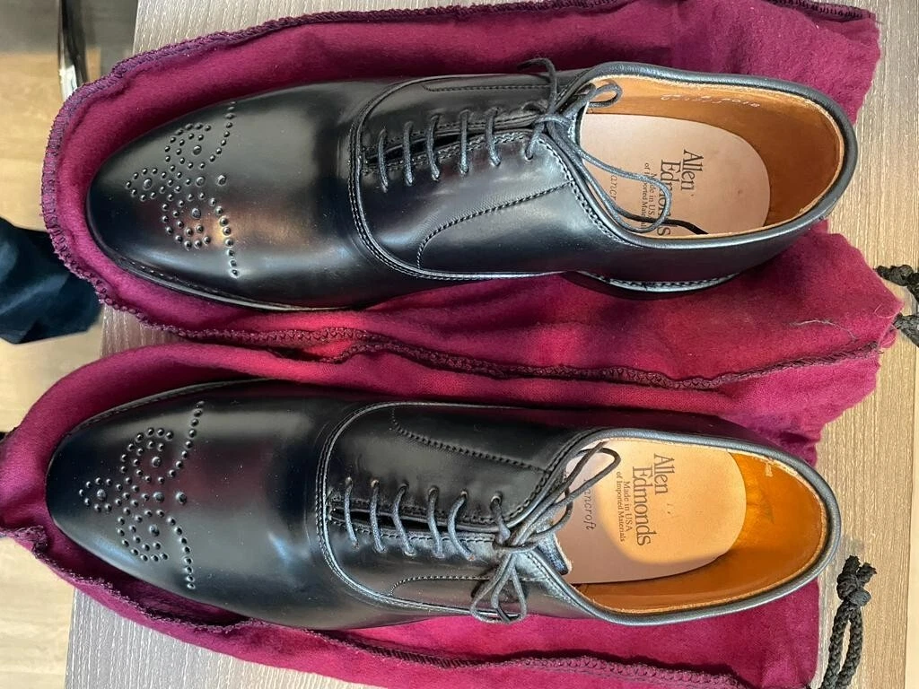 Allen Edmonds Black Wingtip Dress Shoes for Men for sale | eBay display picture 1