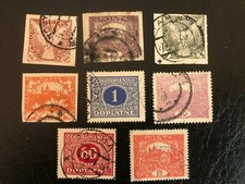 8 Czechoslovakia early issue stamps Used EV3