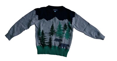 Andy & Evan 4T Long Sleeve Sweater Gray, Navy Mountain Scene