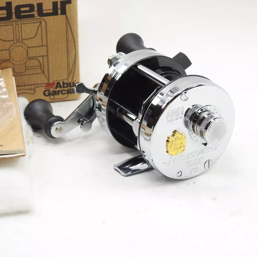 Abu Garcia Ambassadeur 1500C IAR Chrome Fishing Reel. Made in Sweden. W/  Box.