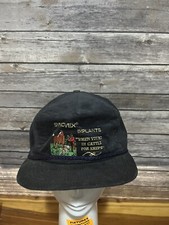 Vintage Trucker Baseball Hat Cap Blue Corduroy Advertising Cattle Agricultural