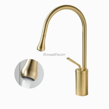 New Water Drop Shape Pull Out Sink Mixer Tap Bathroom Wash Basin Rotating Faucet