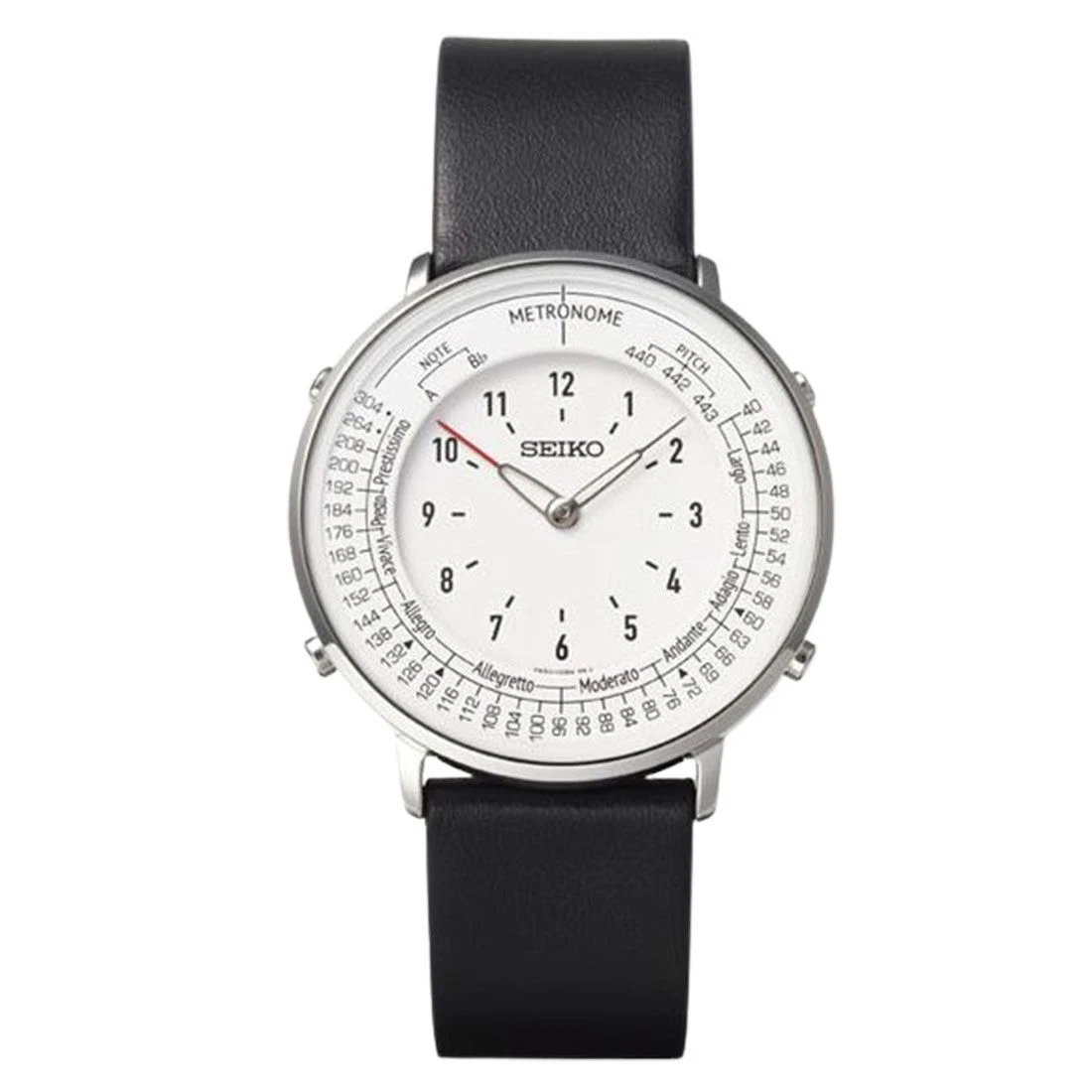 SEIKO Metronome Watch Standard Line Color Monotone SMW006A White Dial Black