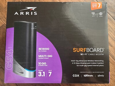 ARRIS G54 - Surfboard Wi-Fi 7 Cable Modem Router DOCSIS 3.1 BE18000 Up To 18Gbps