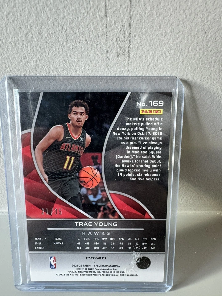 2021-22 Panini Spectra - Spectracular Debut Astral Prizm #169 Trae Young /35 - Image 2 of 2