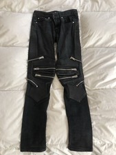 Saint Laurent Black D04 Lambskin-Trimmed Biker Jeans