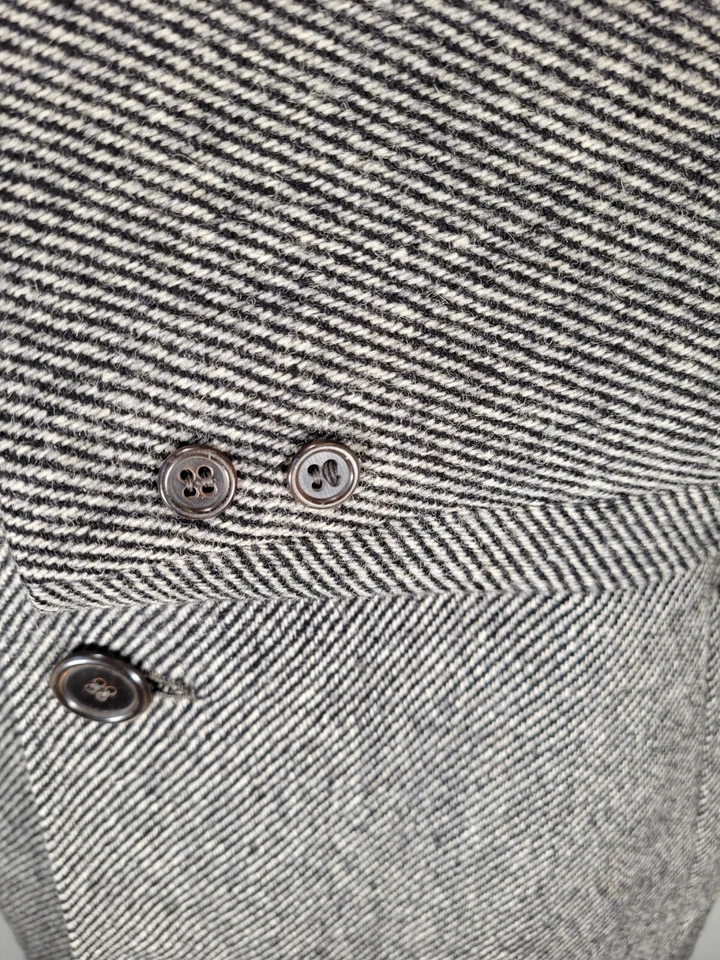 Abrigo de tweed Hickey Freeman 1968 vintage 40 corto 40S negro blanco gris Foto 4 de 4