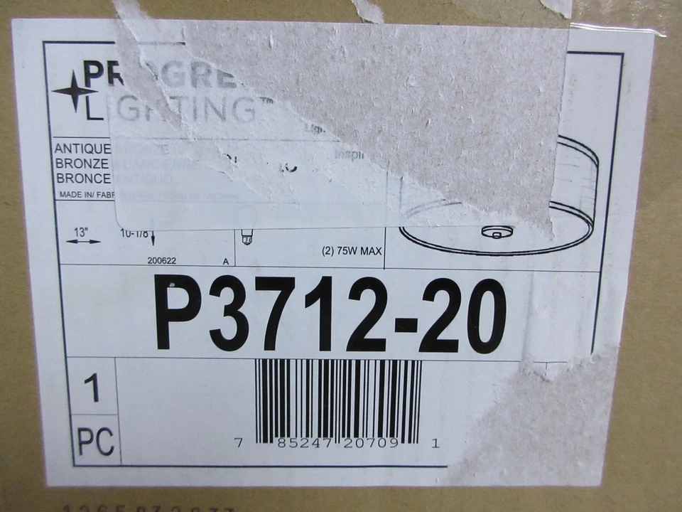 Progress Lighting Inspire 13 pulgadas Techo semi rasante de bronce antiguo de 2 luces Foto 3 de 4