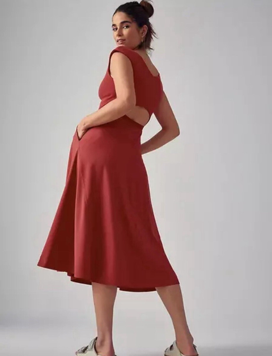 ATHLETA Ryder Dress Currant Red XS XSmall Light Relaxed Pocket Excellent  Cond.