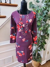 Old Navy Women Purple Cotton Round Neck Long Sleeve Knee Length Dress XXL