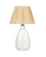 Tischlampe Glas Transparent Mit Papierschirm NatüRlich Kegelform 54Cm Blanco