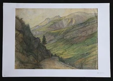 M. LE MONNIER Saint-Martin d'Entraunes watercolor Alpes Maritimes mountain alpen