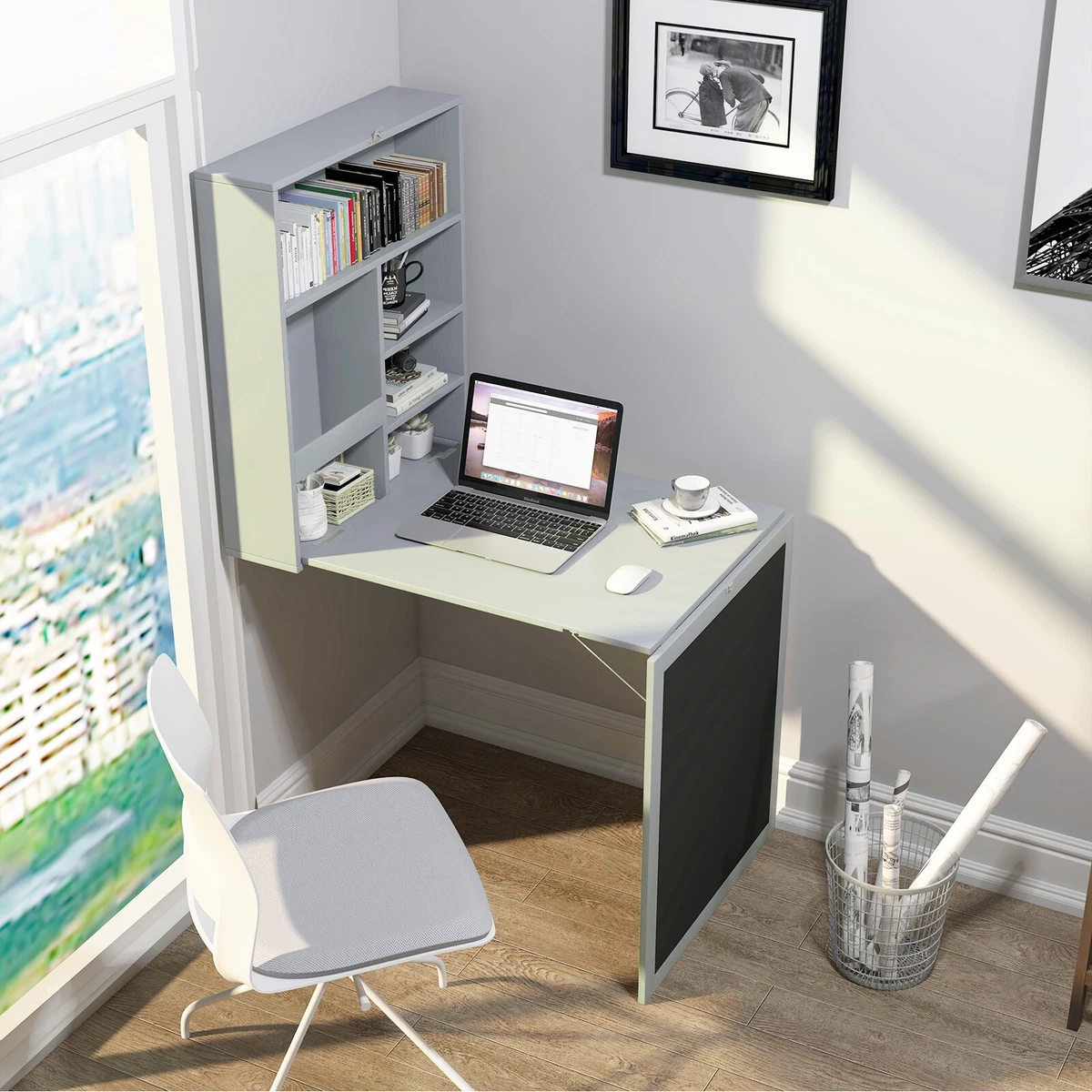 Wall mounted desk grey online