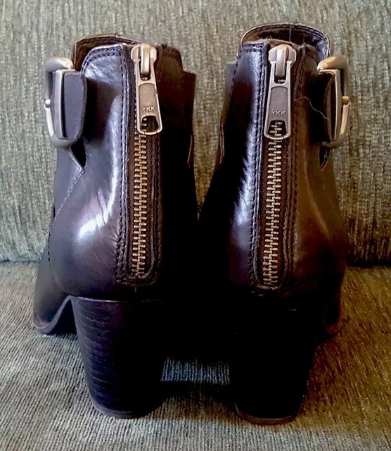 WOMENS VIONIC UPTIGHT RORY BLACK LEATHER & BUCKLE BOOTIES BOOTS sz 9 | eBay