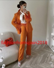 ZARA NEW WOMAN WIDE-LEG SATIN PYJAMA-STYLE TROUSERS PANT ORANGE XS-XXL 3132/839