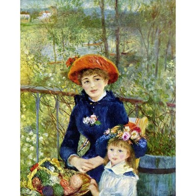 On the Terrace by Renoir - 40x50 Inch Rolled Canvas Wall Art Print
