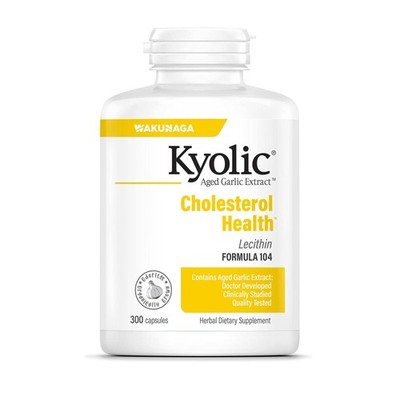 Kyolic Aged Garlic Extract Cholesterol Support 300 Capsules Odorless Organic