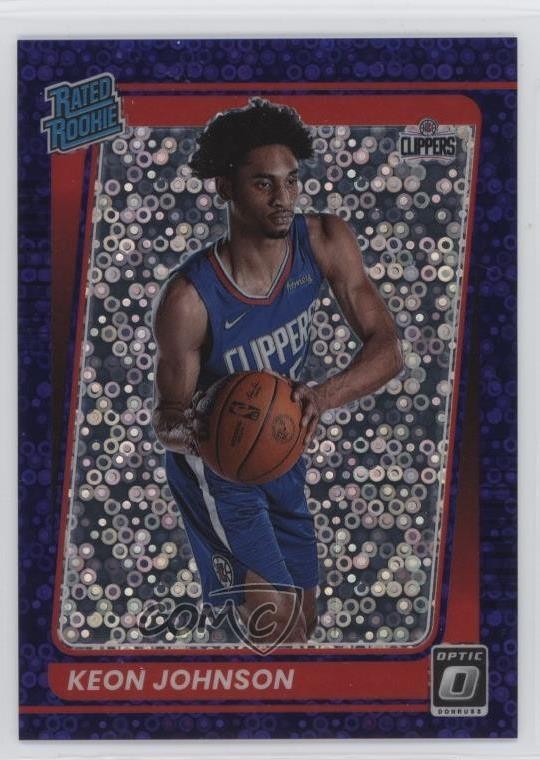 2021 Donruss Optic Fast Break Purple Prizm 19/95 Keon Johnson #192 Rookie RC 8mm