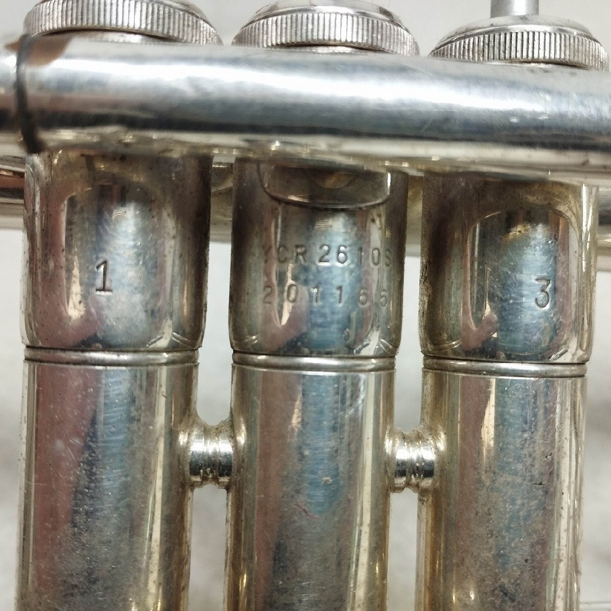 YAMAHA YCR-2610S Cornet Silver Brass Instrument Used with Hard
