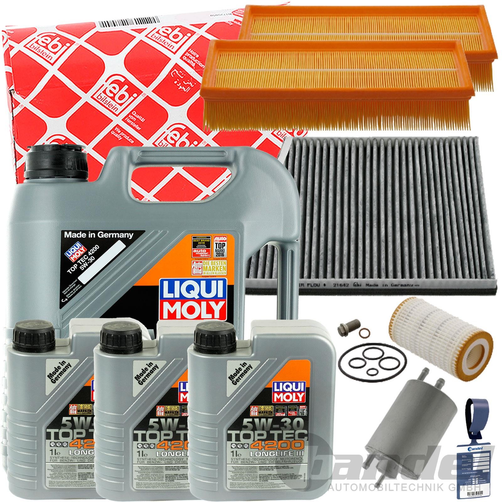 Febi Paquete de Inspección + Liqui Moly 5W30 Aceite para Mercedes W S 203 CL203