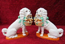 PAIR OF TOP QUALITY ANTIQUE GERMAN PORCELAIN MANTLE DOG FIGURES c1860-1880 VVGC