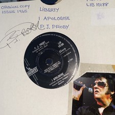 P J PROBY AUTOGRAPH 1965  signed on record sleeve with record