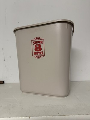 Super 8 Motels By Wyndham Vintage Commerical Trash Can Waste Bin Rare Fast Ship