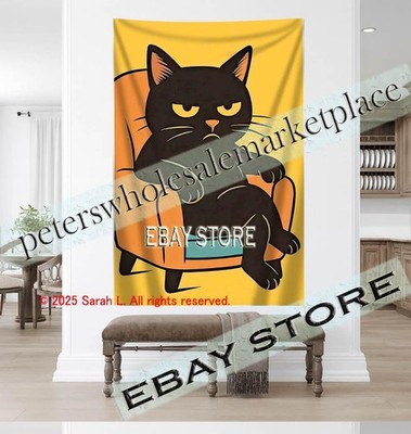 Funny Cat Wall Tapestry Home Decoration sassy decor sign 59X82 in