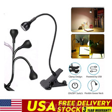 LED Lamp Laptop Computer Clip On Bed Desk Table USB Reading Light Flexible