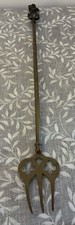 Vintage Brass Toasting Fork -exmoor Pixie / Imp on Mushrooms Finial,
