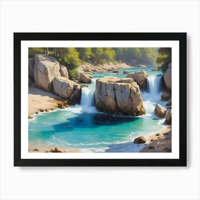 Wasserfall Kunstdruck gerahmt Wandbild Poster Leinwanddruck Bild