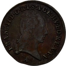 Austria 1/2 Kreuzer 1800 A Francs II, 2.4g Original Coin #FIX21