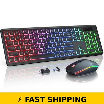 Trueque KM42Pro Wireless Keyboard & Mouse Combo - RGB Backlit Black