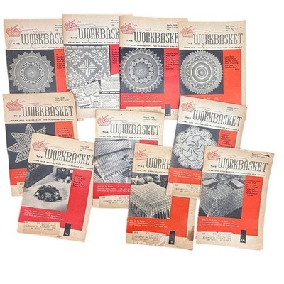   Vintage Workbasket Magazine Lot (Doily & Crochet Patterns 1958