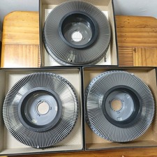 3 Ct - Kodak Carousel Transvue 140 Slide Tray Wheel Metal w/ Original Boxes