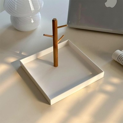 Key Tray & Bowl, Jewelry Tray With Wood 3-Tier Hanging Organizer - Multi-Func...