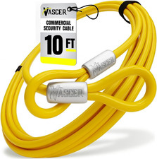 Commercial Heavy Duty Braided Galvanized Steel Theft Deterrent Security Cable wi