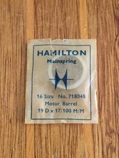 Hamilton 16s Factory Mainspring No. 718048 for 992B - Steel