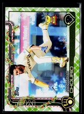 2025 Topps Holiday #H182 Jackson Chourio Green Holiday Plaid