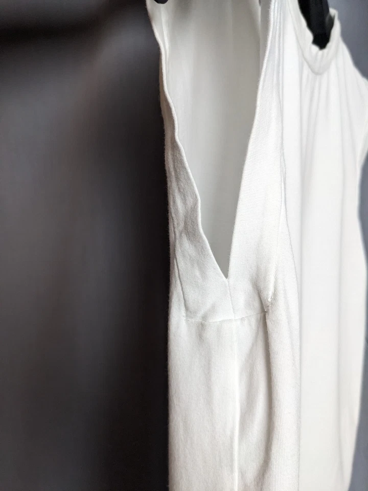 Camiseta sin mangas Brunello Cucinelli para mujer M blanca preppy cuello redondo sin mangas de diseñador Foto 4 de 4