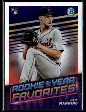 2022 Bowman #ROYF-8 Matt Manning ROY Favorites Baseball Card 0203B