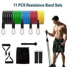 11 PC Resistance Bands Set Pull Rope Gym Home Fitness Workout Crossfit YogaTube