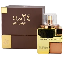 24 Carat Pure Gold by Lattafa Perfume for Unisex EDP 3.3 / 3.4 oz. New In Box
