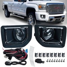 Led Fog Light For 2015-2019 Gmc Sierra 2500hd 3500hd W Wiring Kit Switch Pair