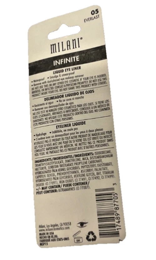 MILANI 24HR Infinite Liquid Waterproof Eye Liner 05 EVERLAST sealed NIP - Image 2 of 2