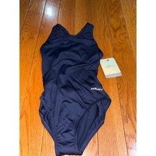 Dolfin Navy Blue One Piece Racerback Competitive Training Swimsuit 7482S Size 30