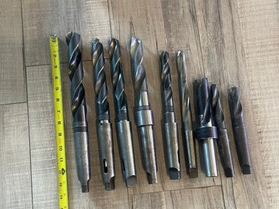 (Lot of 9) Drill Bits LARGE Size Taper Lathe Machinist Milling Shanks (Lot A)
