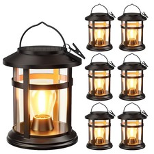 Solar Lantern Outdoor Waterproof 6 Pack Bright Hanging Solar Lights for Outside