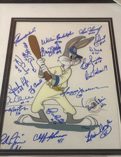 YK Team signed Bugs Bunny/Baseball Bugs Warner Bros LE Sericel Framed Signed