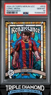2024 2025 Topps Merlin UCC Lionel Messi Renaissance SP Case Hit PSA 10 L520
